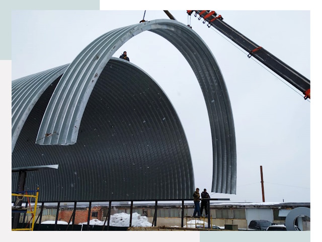 Полукруглые ангары в Тулуне